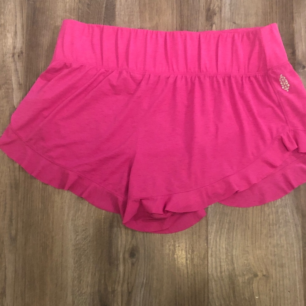 FP Movement by Free People Hot Pink Ruffle-Hem Athletic Skort Shorts